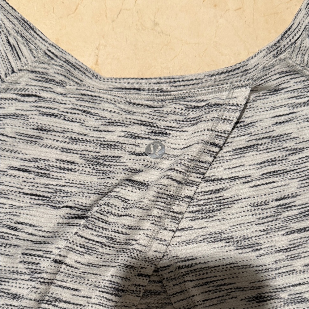 Lululemon Gray Patterned Open-back Top